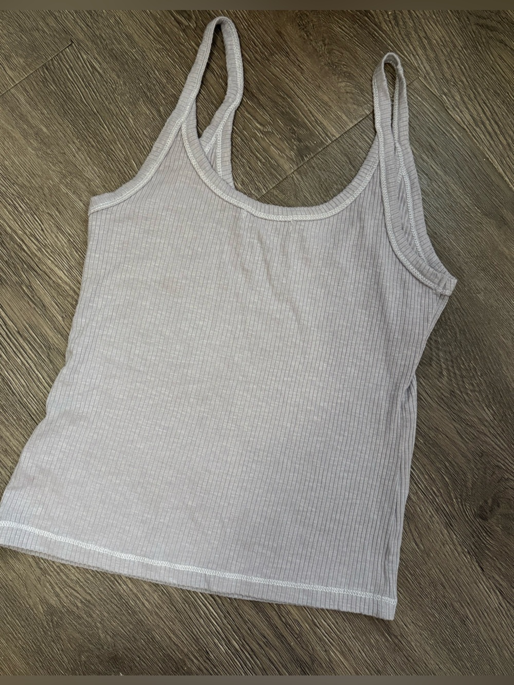 Z Supply Grey-ish Lavender Ribbed Tank - Picture 2 of 4
